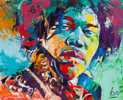 Buy Art Prints Acril Painting Jimi Hendrix Art.No:772676902029 Celebrites People at Print-Services.com