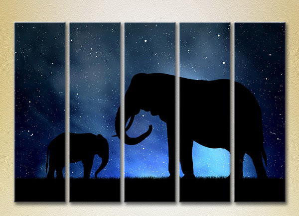 Elephants On The Background Starry Sky5