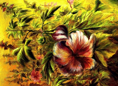 Beautiful Art Flower Pained Look