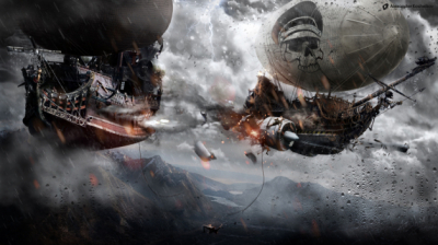 Fantasy world Atr Decor Battle ships in steampunk style Art. No:10000021325