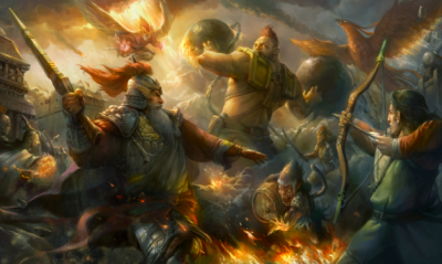 Fantasy world Atr Decor Battles Warriors Men Archers Magic Samurai Animals Art. No:10000021358