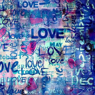Words Art Decor for Home Blue-Violet Words Love Art. No: 10000006962