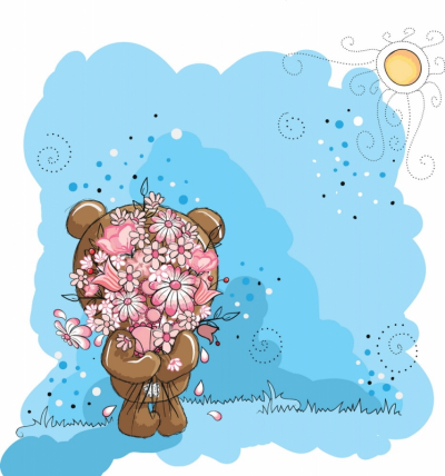 Nursury Kids Art & Photo Prints Decor Cute Bears Blue Art. No: 11000015312