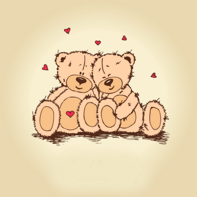 Nursury Kids Art & Photo Prints Decor Two Bears Love Art. No: 10000015314