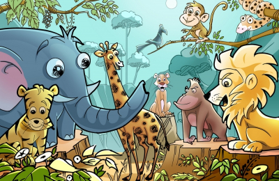 Nursury Kids Art & Photo Prints Decor Jungle Wild Animals Art. No: 10000015315