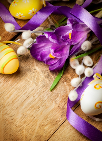 Floral Decor Art & Photo Prints Crocus Verba and Easter Eggs Art. No: 10000007373
