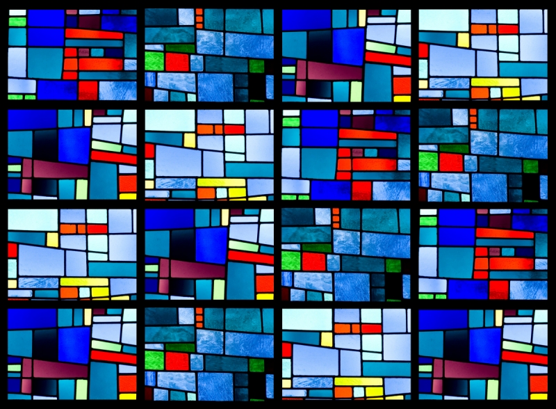 Abstract wall murals & wallpaper Stained Glass Window Rectangles Art. No: 10000007121