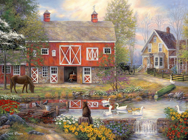 Chuck Pinson Reflections On Country Living Painting - Reflections