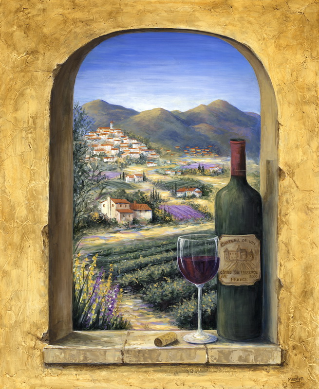 Marlyn Dunlap paintings wall murals & wallpaper Wine and lavender - Marlyn Dunlap Art. No: 10000003582