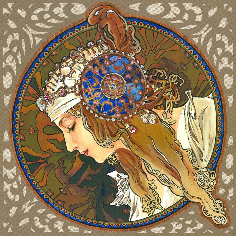 Paintings wall murals & wallpaper Alphonse mucha byzantine head Art. No: 10000003536