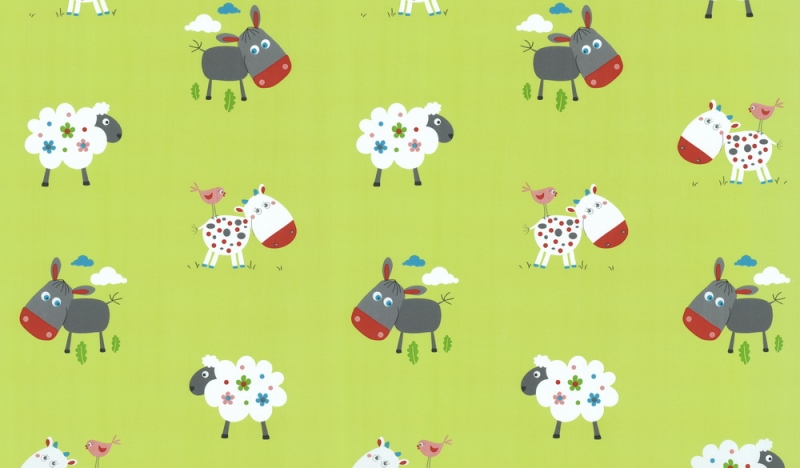 Nursury Kids wall murals & wallpaper Lambs and Donkeys Art. No: 10000015317