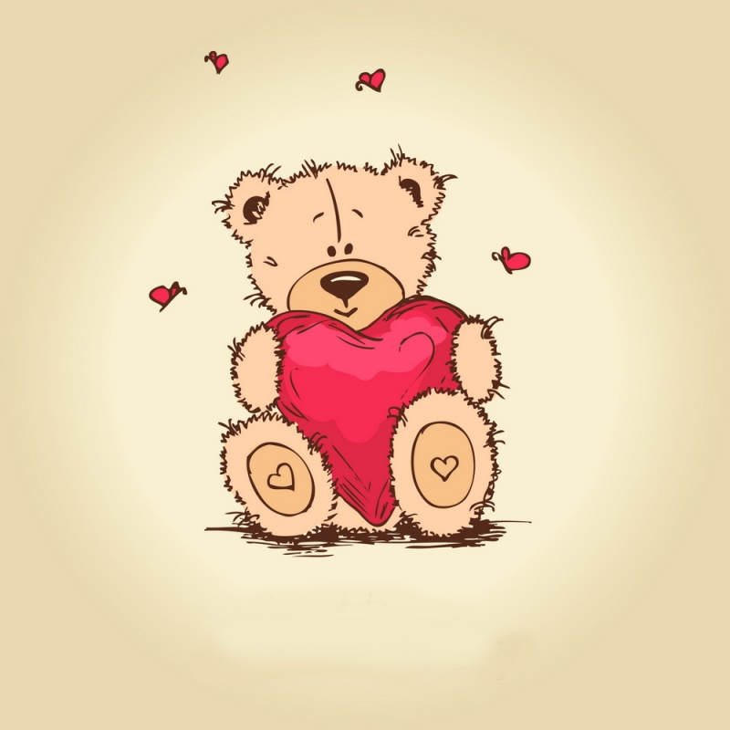 Bear Red Heart Love