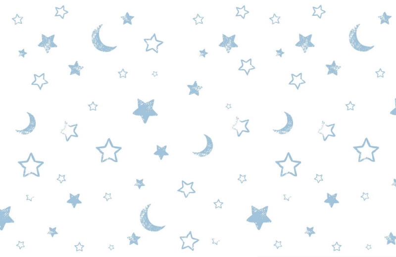 Nursury Kids wall murals & wallpaper Blue Stars and the Moon Art. No: 10000015322