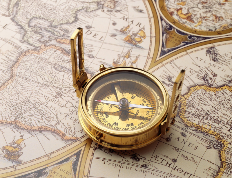 Maps and atlases Wall Murals & Wallpapers old map and compass, Art. No:772676885289