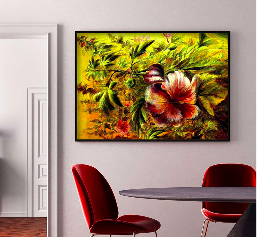 Poster Print Beautiful Art Flower pained look